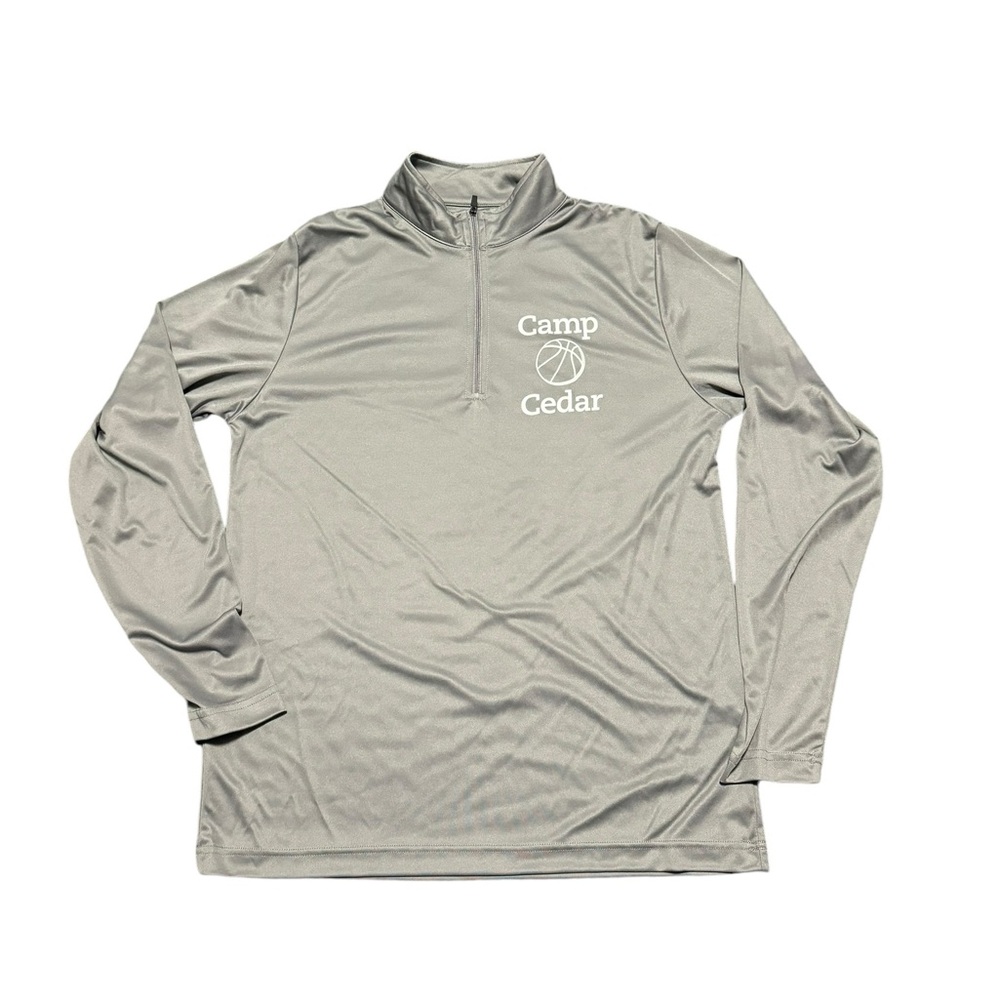 Camp Cedar grey nylon quarter zip. Size M. EUC